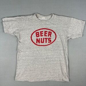 VTG Beer Nuts Brand Snacks Champion T Shirt Fits‎ Medium Gray 1980s Made in USA